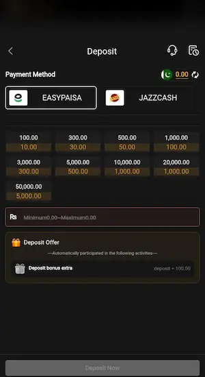 WGS456 Game Deposit